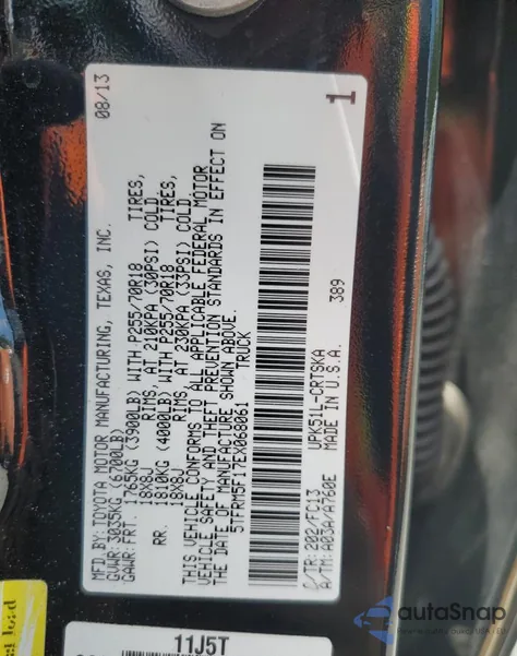 2014 Toyota Tundra Double Cab Sr z USA, uszkodzony, nr VIN 5TFRM5F17EX068061